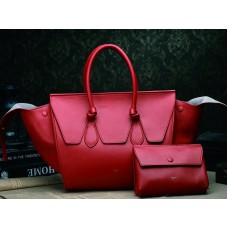 Celine Tie Nano Top Handle Bag Leather Red