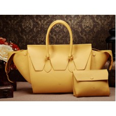 Celine Tie Nano Top Handle Bag Leather Yellow