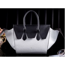 Celine Tie Nano Top Handle Bag Leather White & Black