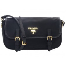 Prada Tessuto Bandoliera Crossbody Messenger Bag Black