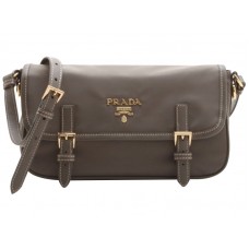 Prada Tessuto Bandoliera Crossbody Messenger Bag Grey