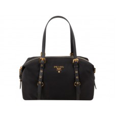 Prada Tessuto Bauletto Satchel Shoulder Bag Black