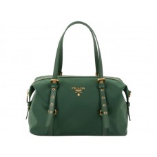 Prada Tessuto Bauletto Satchel Shoulder Bag Green