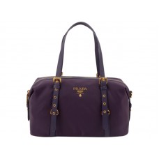 Prada Tessuto Bauletto Satchel Shoulder Bag Purple