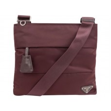 Prada Tessuto Messenger Bag Burgundy