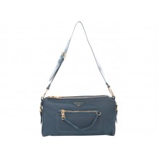 Prada Tessuto Nylon Shoulder Bag Blue