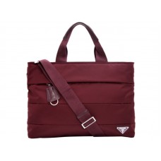 Prada Tessuto Tote Bag Burgundy