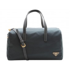 Prada Vela Nylon Top Handle Bag Blue