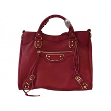 Balenciaga Gold Metallic Edge Velo Bag Burgundy