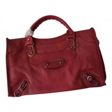 Balenciaga Classic Metallic Edge Iridescent City Bag Burgundy