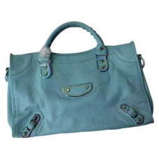 Balenciaga Classic Metallic Edge Iridescent City Bag Light Blue