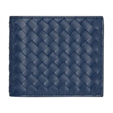 Bottega Veneta Bi-Fold Wallet In Intrecciato Vn Blue