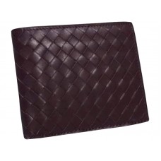 Bottega Veneta Bi-Fold Wallet In Intrecciato Vn Burgundy