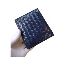 Bottega Veneta Bi-Fold Wallet In Pacific Intrecciato Polished Black