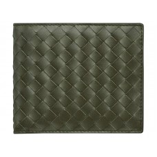 Bottega Veneta Bi-Fold Wallet In Pacific Intrecciato Vn Green