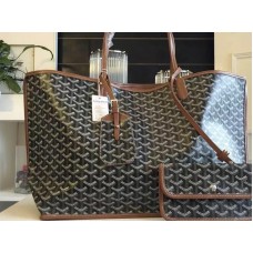 Goyard Anjou Reversible Tote Gm Black Brown