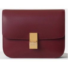 Celine Medium Classic Bag In Box Calfskin Burgundy 1641731