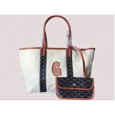 Goyard Anjou Reversible Canvas Tote Mm Black H-gotogg3456s