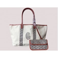 Goyard Anjou Reversible Canvas Tote Mm Gray H-gotogg3456s3