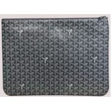 Goyard Chevron Senat Pochette Gm Dark Gray sar0201493