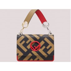 Fendi Kan I Logo Multicolor Leather Bag 8bt28401