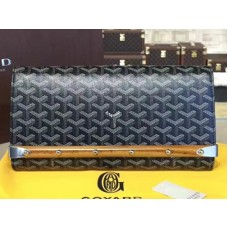 Goyard Chevron Monte Carlo Bois Clutch Black