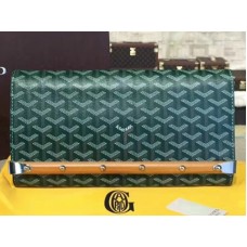 Goyard Chevron Monte Carlo Bois Clutch Green