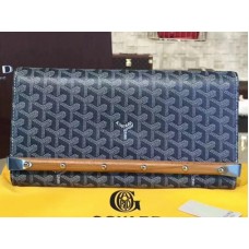 Goyard Chevron Monte Carlo Bois Clutch Grey