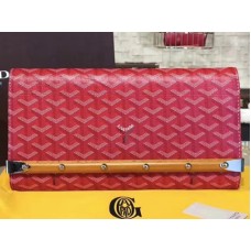 Goyard Chevron Monte Carlo Bois Clutch Red