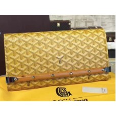 Goyard Chevron Monte Carlo Bois Clutch Yellow