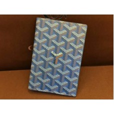 Goyard Goyardine Passport Holder Blue