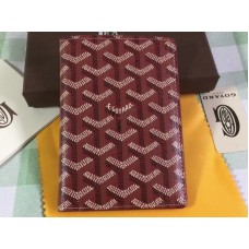 Goyard Goyardine Passport Holder Burgundy