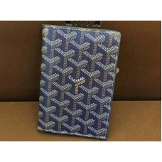 Goyard Goyardine Passport Holder Light Blue