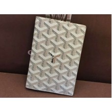 Goyard Goyardine Passport Holder Light Grey