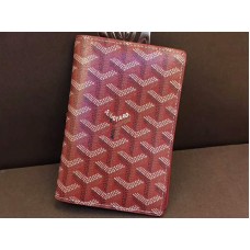 Goyard Goyardine Passport Holder Red