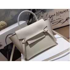 Celine Micro Belt Bag In Grained Calfskin Light Grey