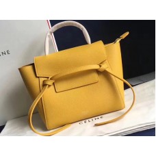 Celine Micro Belt Bag In Grained Calfskin Yellow