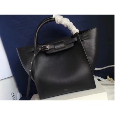 Celine Small Big Bag With Long Strap In Supple Grained Calfskin Black