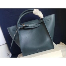 Celine Small Big Bag With Long Strap In Supple Grained Calfskin Blue