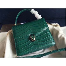 Bvlgari Flap Cover Serpenti Forever 20cm Croco Green