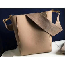 Celine Sangle Small Bucket Bag In Soft Grained Calfskin Beige