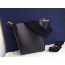 Celine Sangle Small Bucket Bag In Soft Grained Calfskin Black