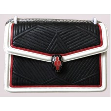 Bvlgari Shoulder Bag Serpenti Forever Black White