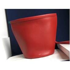 Celine Claps Calfskin Leather Bucket Bag Red