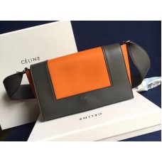 Celine Medium Frame Shoulder Bag Calskin Orange And Black