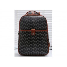 Goyard Saint Sulpice Backpack Black With Brown Leather Trim