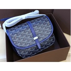 Goyard Goyardine Chevron Messenger Bag Blue