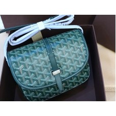 Goyard Goyardine Chevron Messenger Bag Green