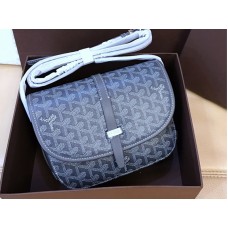 Goyard Goyardine Chevron Messenger Bag Grey