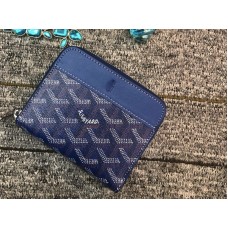 Goyard Chevron Small Zip Wallet Blue